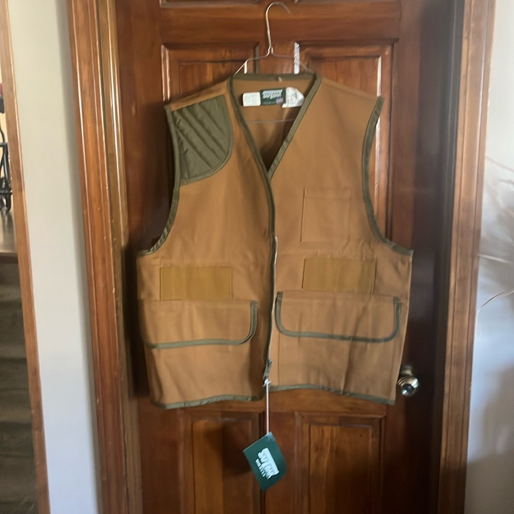SafTBak Hunting Vest-Deluxe Series Brown two-ply army duck. Mens Size X-Lg NWT